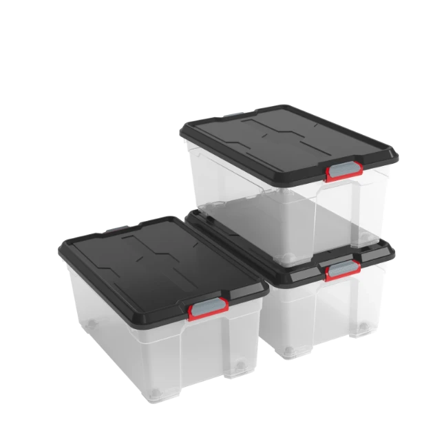 Kis Moover Box L 45L met wielen - zwart deksel