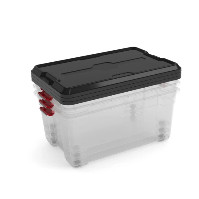 Kis Moover Box L 45L met wielen - zwart deksel
