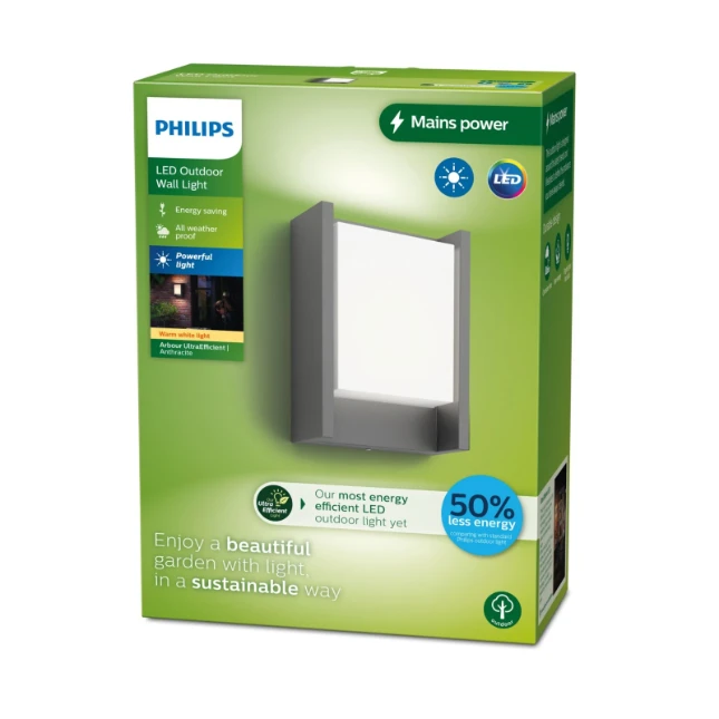 Philips Buitenwandlamp Arbour 3,8W antraciet