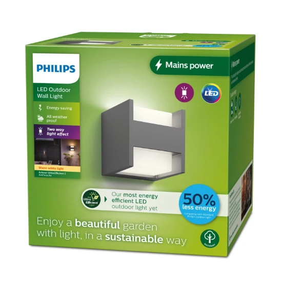 Philips Buitenwandlamp Arbour 3,8W antraciet
