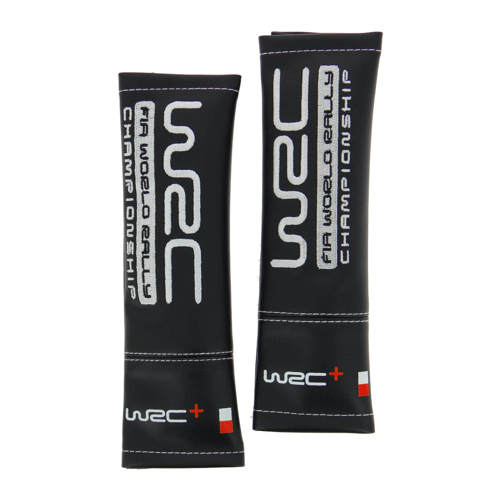 WRC Gordelhoezen - zwart met logo - 2 stuks