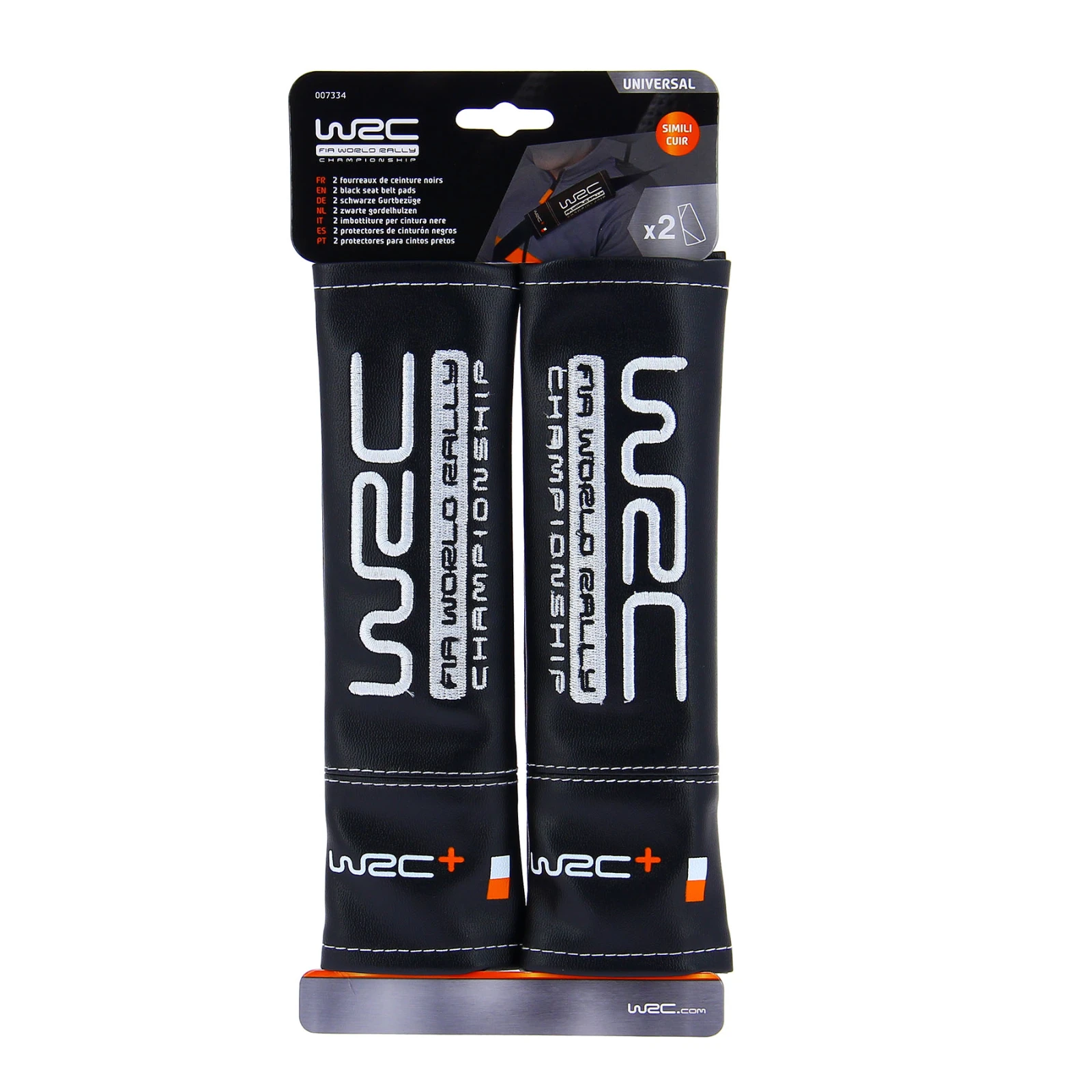 WRC Gordelhoezen - zwart met logo - 2 stuks