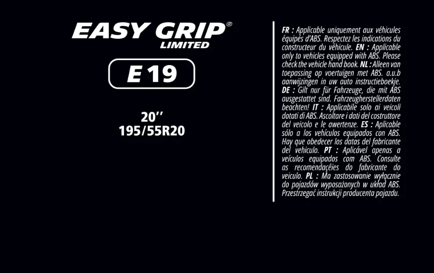 MICHELIN EASY GRIP LIMITED E19