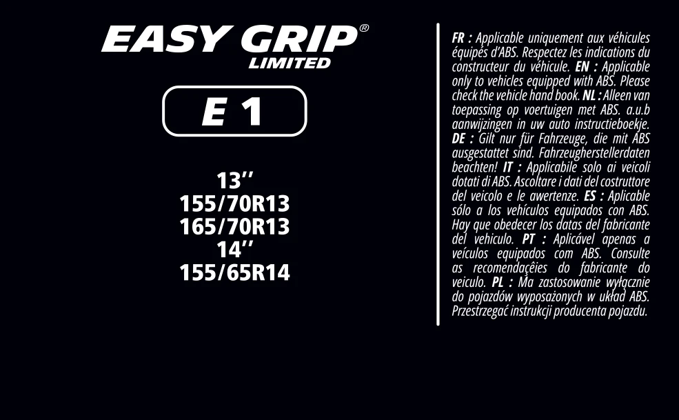 MICHELIN EASY GRIP LIMITED E1