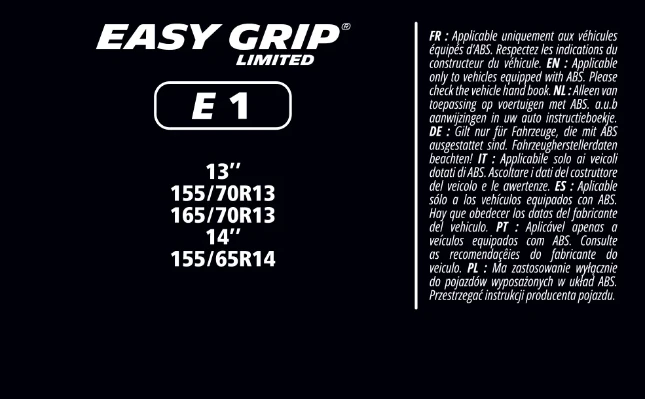 MICHELIN EASY GRIP LIMITED E1