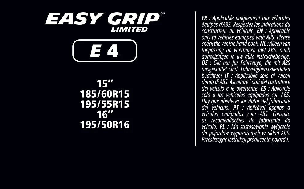 MICHELIN EASY GRIP LIMITED E4