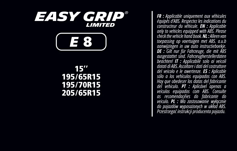 MICHELIN EASY GRIP LIMITED E8