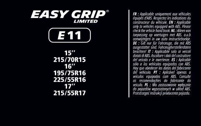 MICHELIN EASY GRIP LIMITED E11