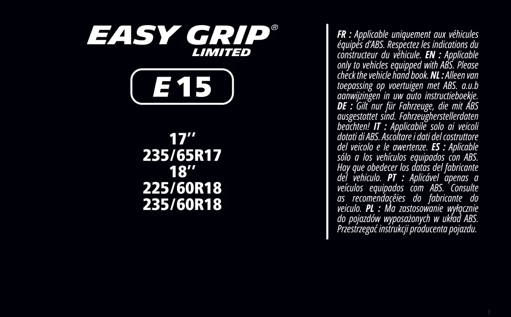 MICHELIN EASY GRIP LIMITED E15
