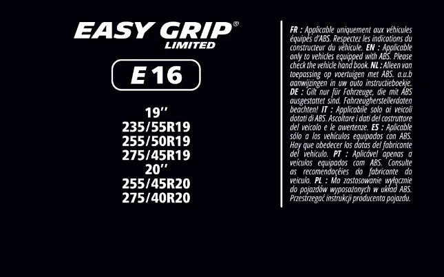 MICHELIN EASY GRIP LIMITED E16