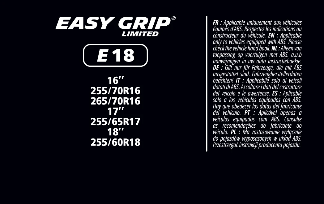 MICHELIN EASY GRIP LIMITED E18