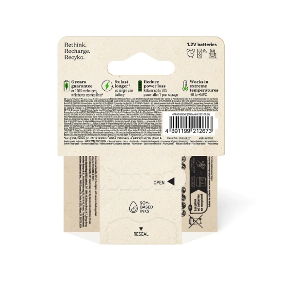 GP Oplaadbare AAA batterij 650mAh ReCyko NiMH (4 stuks)