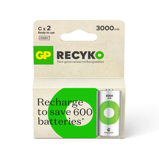 GP Oplaadbare C batterij 3000mAh ReCyko NiMH (2 stuks)