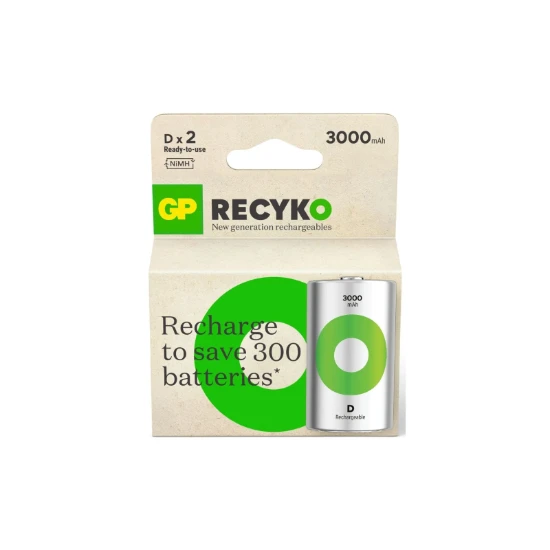 GP Oplaadbare D batterij 3000mAh ReCyko NiMH (2 stuks)