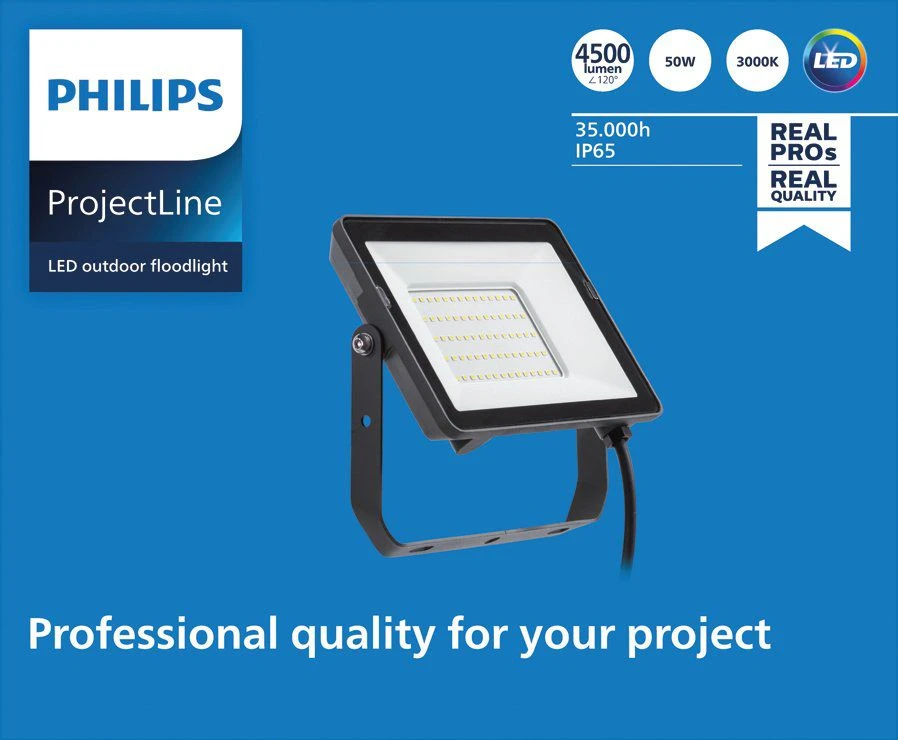 Philips ProjectLine Schijnwerper Floodlight 50W 3000K
