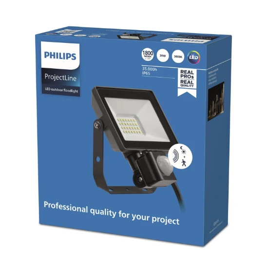 Philips ProjectLine Schijnwerper Floodlight 20W 3000K met sensor