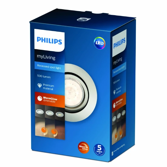 Philips LED-inbouwspot Shellbark rond 4.5W nikkel