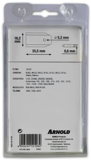 Arnold Robotmaaier Reservemes TiN-Cut Husqvarna Gardena Flymo (9 stuks)