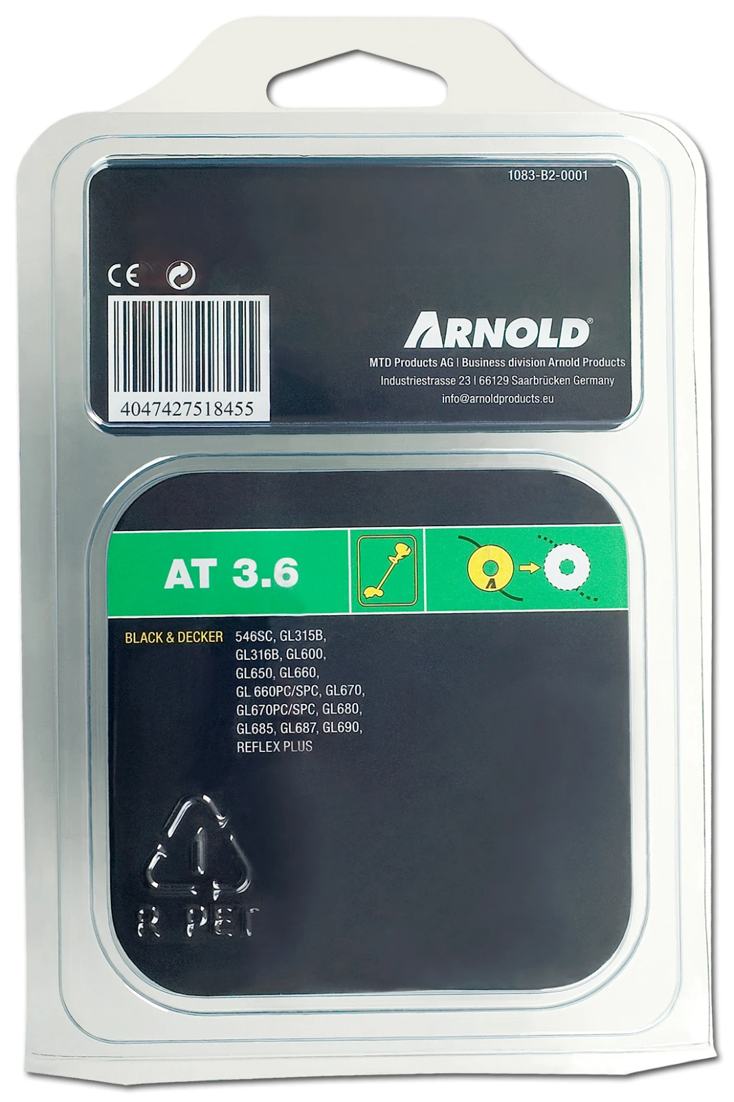 Arnold Tête Fil & Bobine 1-5Mmx2X5M Black&Decker