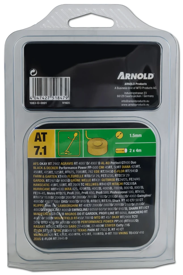 Arnold Tête Fil & Bobine 1-5Mmx2X4M Ikra, Stiga