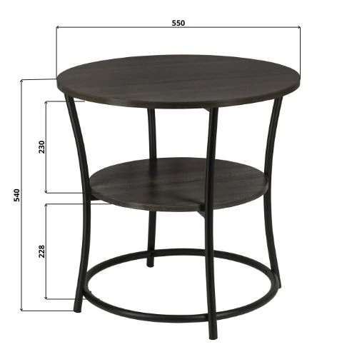 ERRO Bijzettafel Rond - O55 x H55 cm - zwart