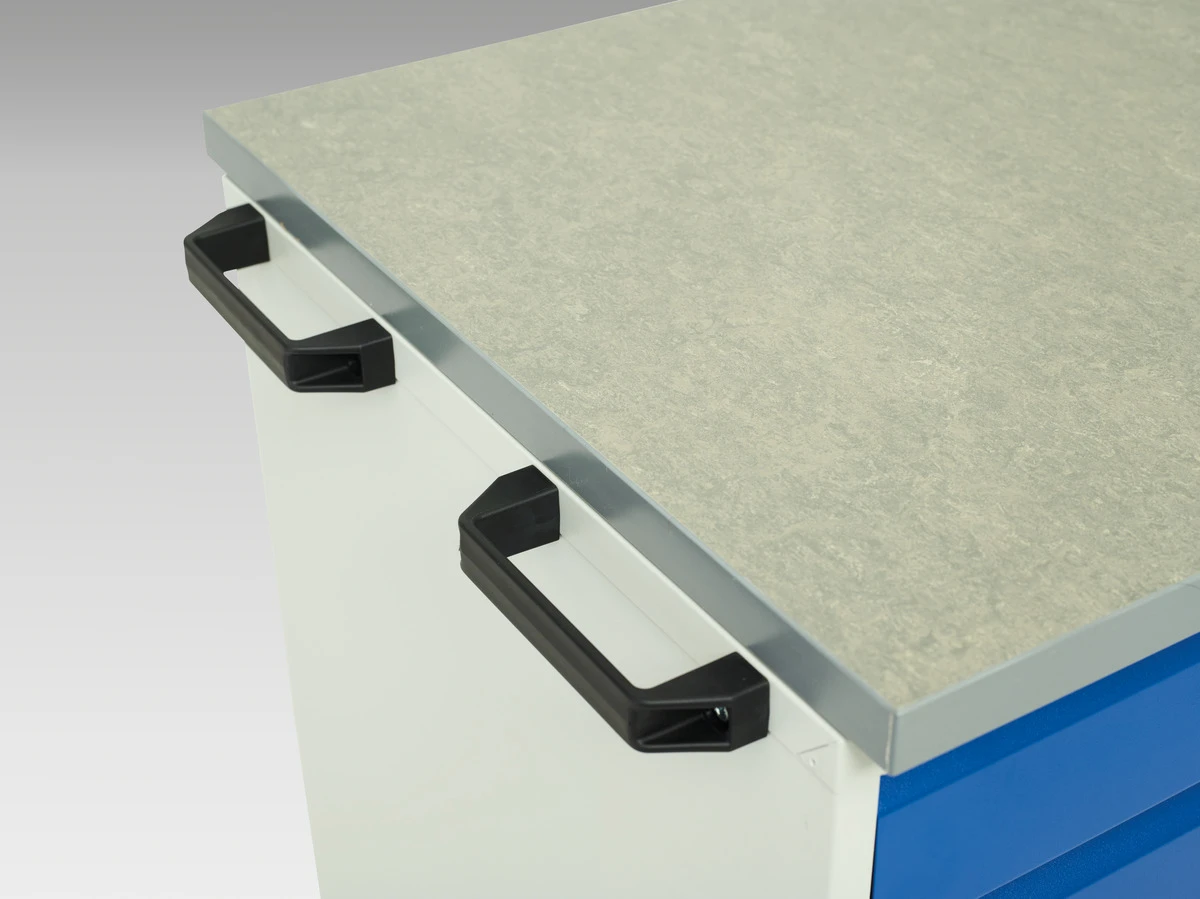 bott Verso mobiele kast 1050x550x965mm 1 legbord 2 deuren top tray RAL 7035