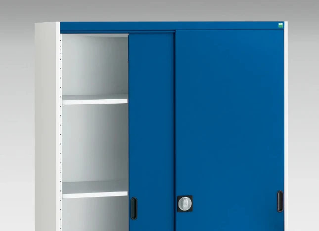 bott Cubio systeemkast 1 schuifdeur 4 legborden hoogte 2000 mm RAL  3004