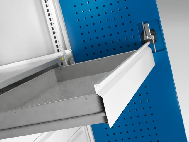 bott Cubio systeemkast 2 deuren 3 legborden 9 laden hoogte 2000 mm RAL 5010