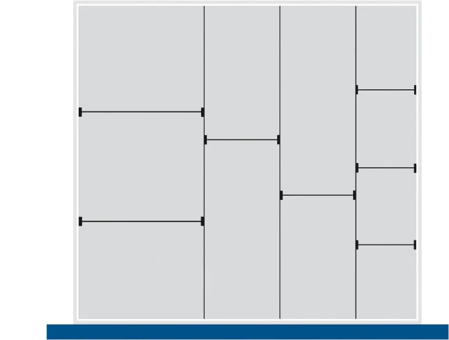 bott Cubio indelingsassortiment 11 compartimenten 800x750x150 mm