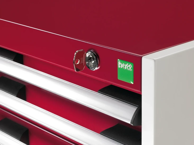 bott Cubio mobiele schuifladenkast 5 laden breedte 525 mm RAL 5010
