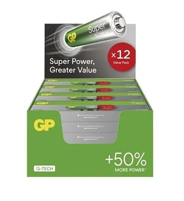 GP Baliedisplay AA Alkaline Super G-TECH  (12x  24 stuks)