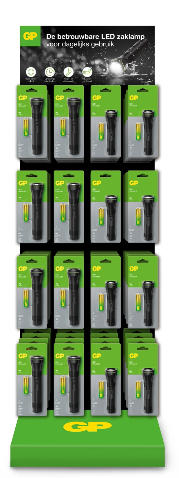 GP LED-zaklampen Promotie Display 24st C105 - 24st C107