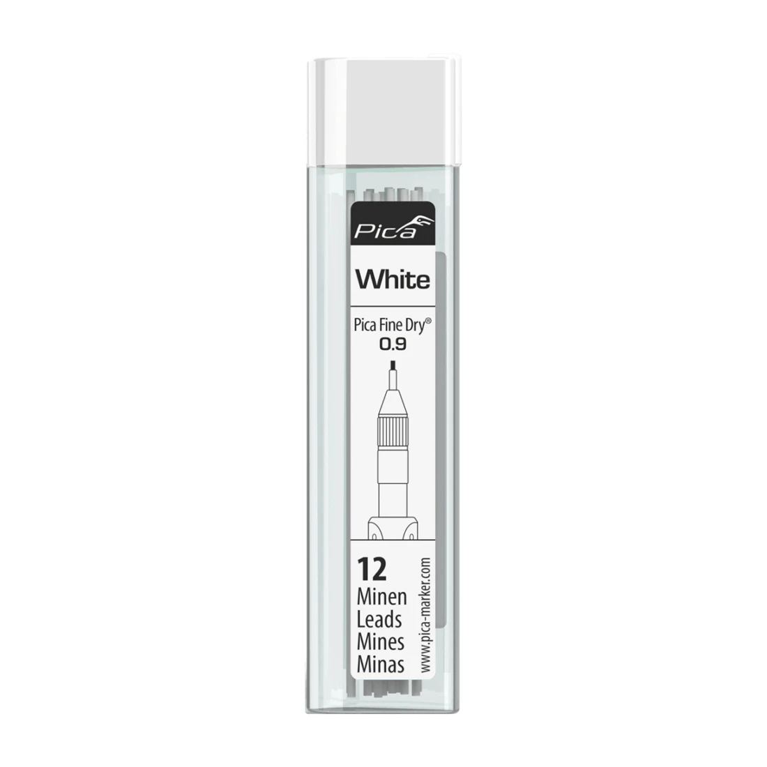 Pica Fine Dry 7031 Navulling wit - 12 staafjes