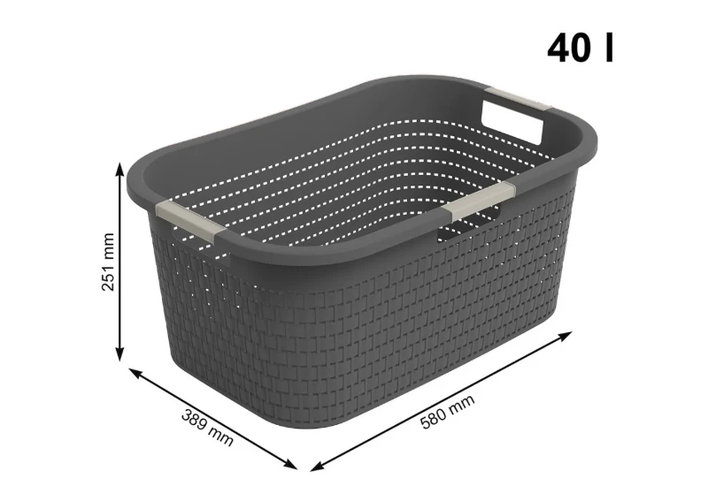 Rotho Wasmand 40 l COUNTRY antraciet