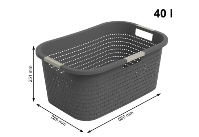 Rotho Wasmand 40 l COUNTRY antraciet