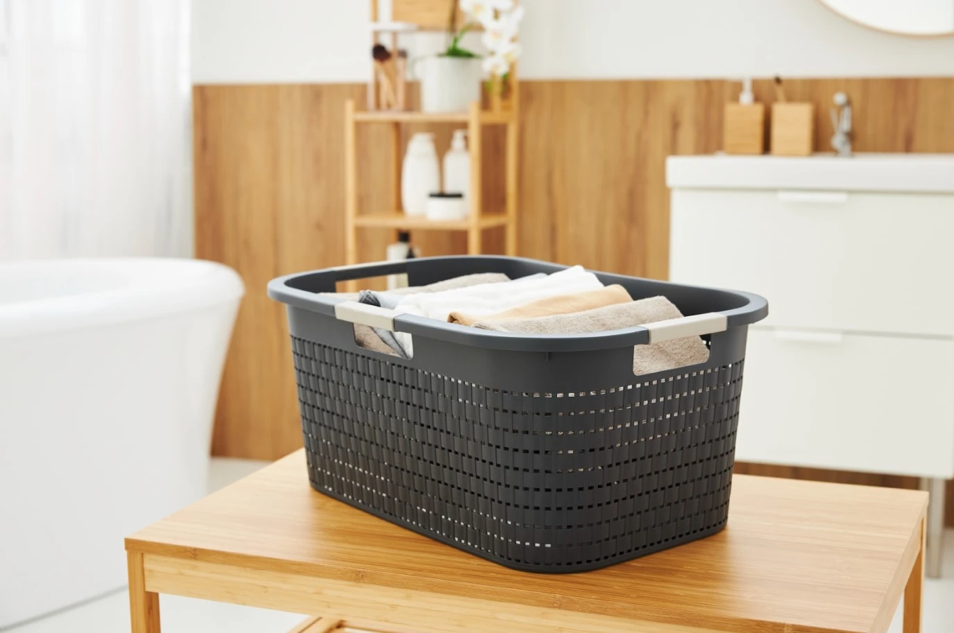 Rotho Wasmand 40 l COUNTRY antraciet