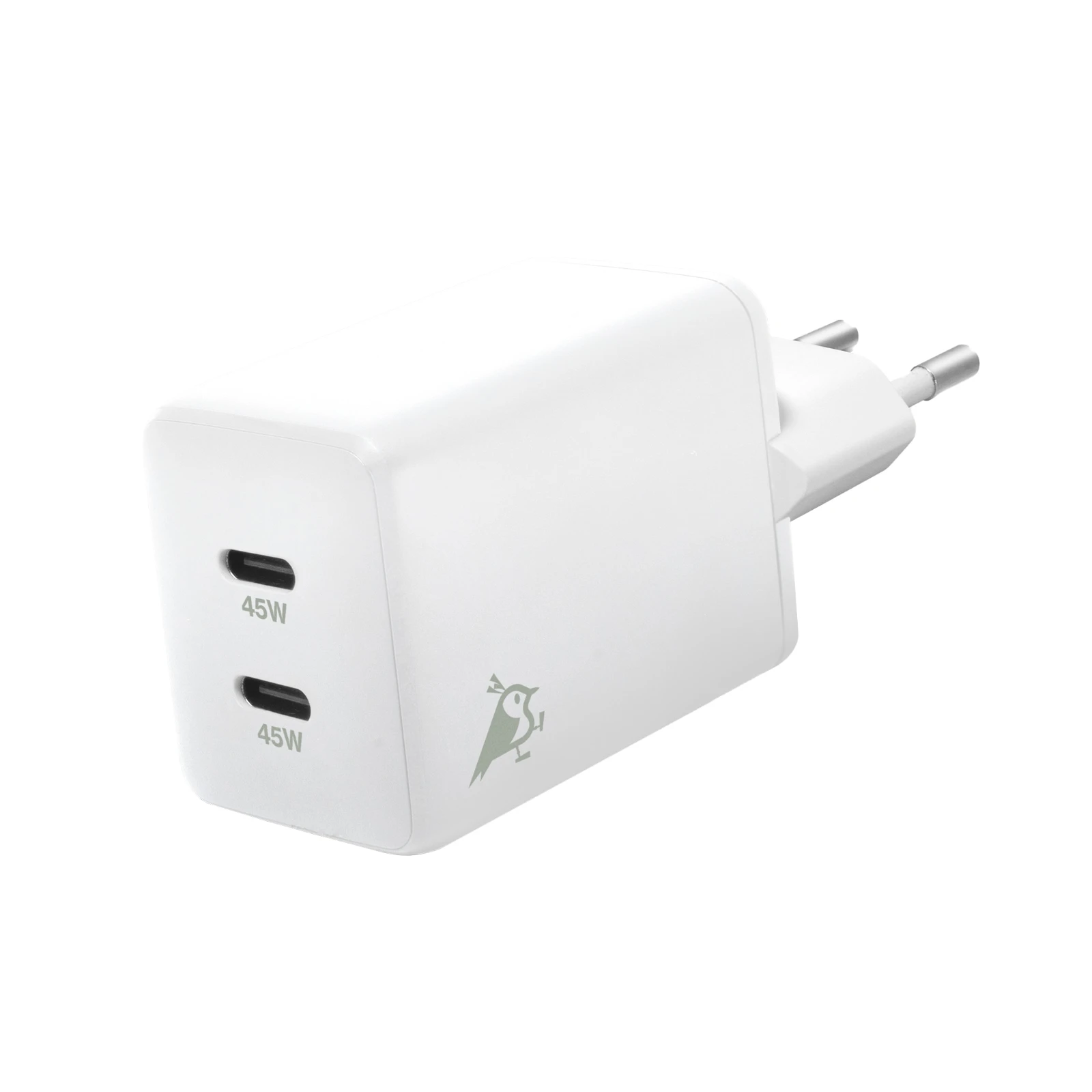 Aqiila Snellader Chargebird W2 45W USB-C 2 poorten