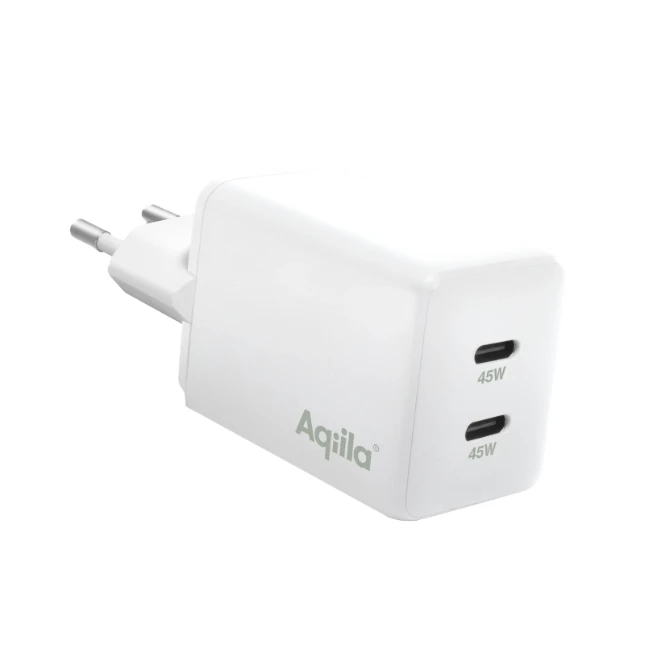 Aqiila Snellader Chargebird W2 45W USB-C 2 poorten