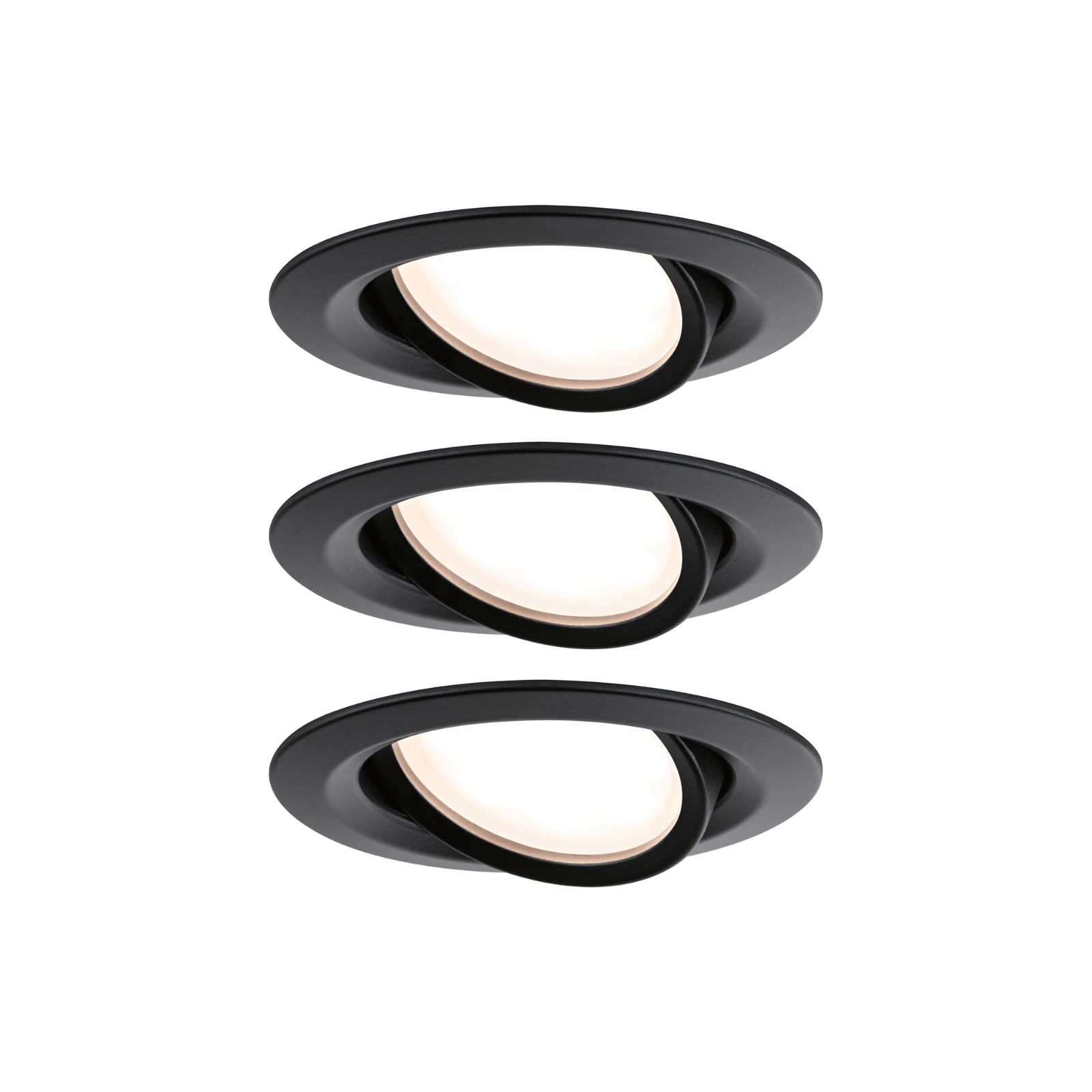 Paulmann LED-inbouwlamp Nova Plus Coin basisset IP65 6W zwart O93mm - 3-spots