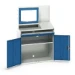 bott Verso computerkast 1050x550x1650mm 1 legbord 1 schuiflade 2 deuren RAL 3004