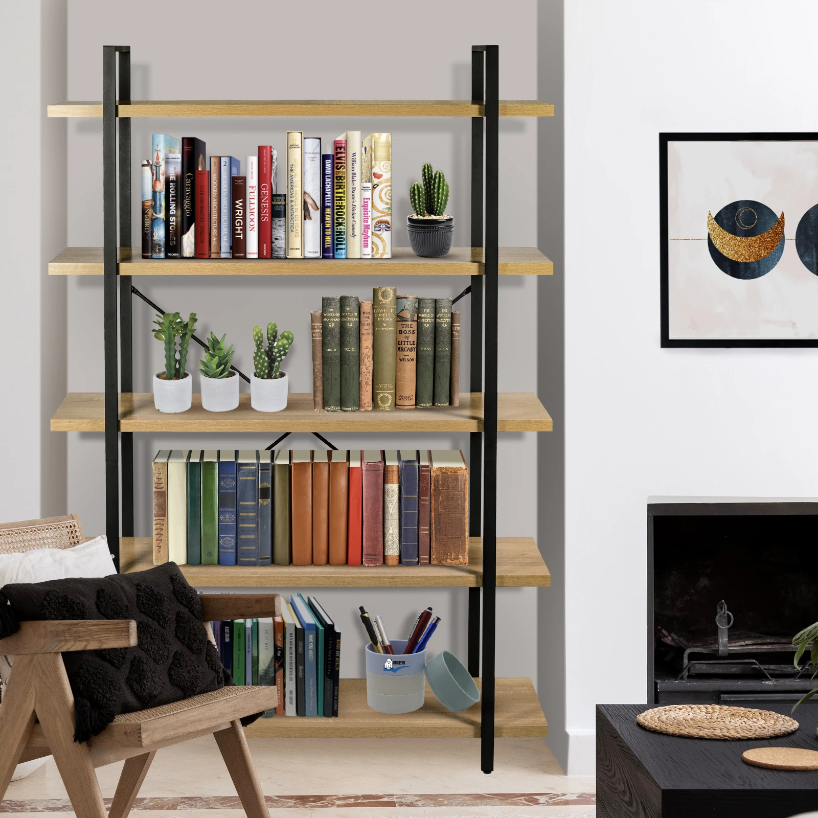 ERRO Boekenrek - 5 planken - 120x33x178