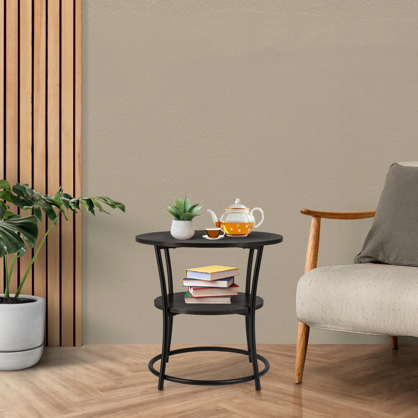 ERRO Bijzettafel Rond - O55 x H55 cm - zwart