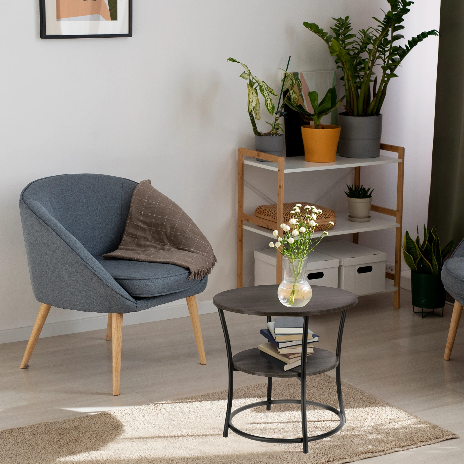 ERRO Bijzettafel Rond - O55 x H55 cm - zwart