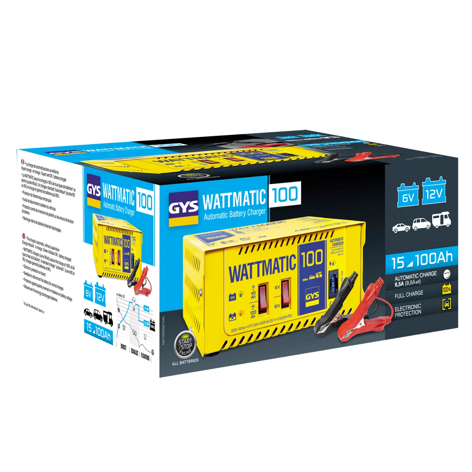 GYS Acculader Wattmatic 100 automatisch 6V/12V