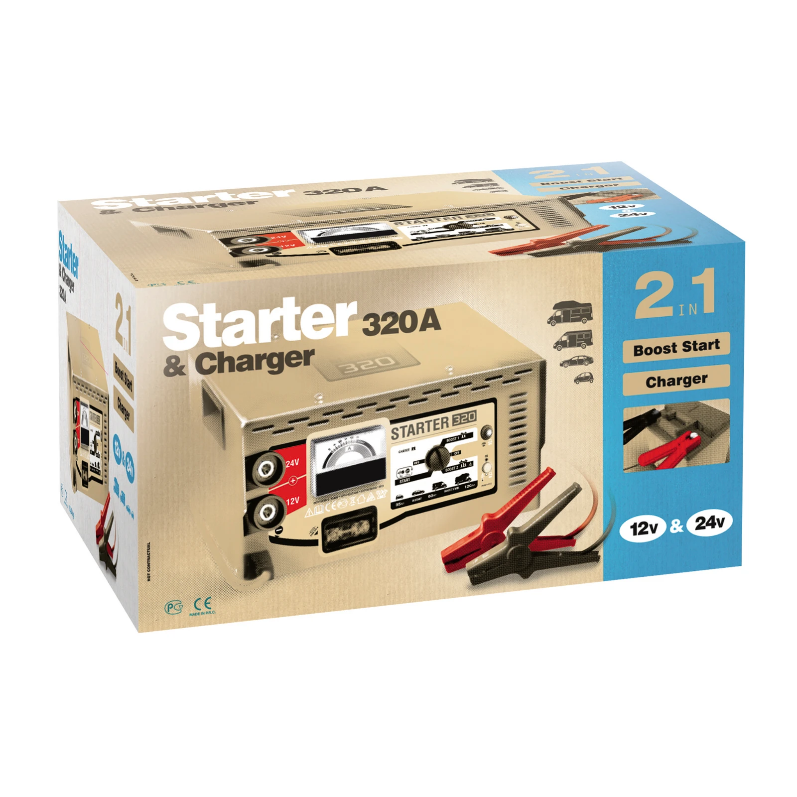 GYS Lader/starter NEOSTART 320 traditioneel 12/24V