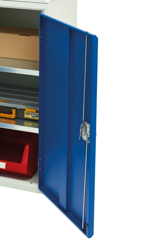 bott Verso systeemkast 1050x550x2000mm 3 legborden 8 lades RAL 7035