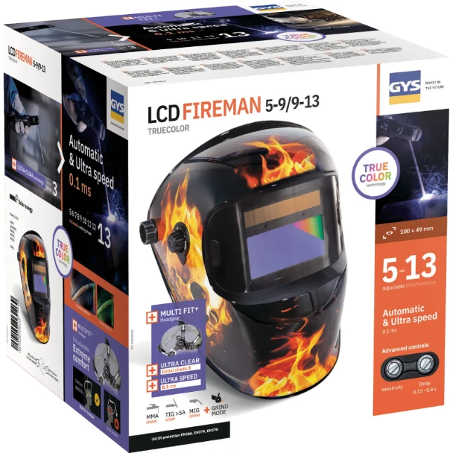 GYS Lashelm LCD Fireman 9-13 G True Color