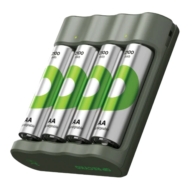 GP USB batterijlader Recyko met 4x AA 2100 mAh