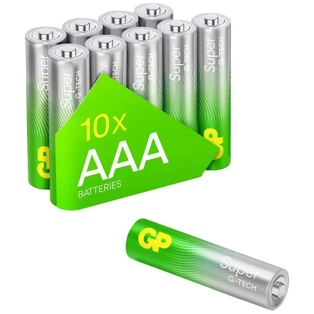GP AAA Alkaline batterij Super G-TECH 1,5V (10 stuks)