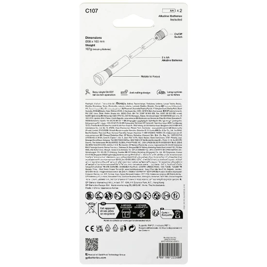 GP Zaklamp C105 50 lumen (1X AA)